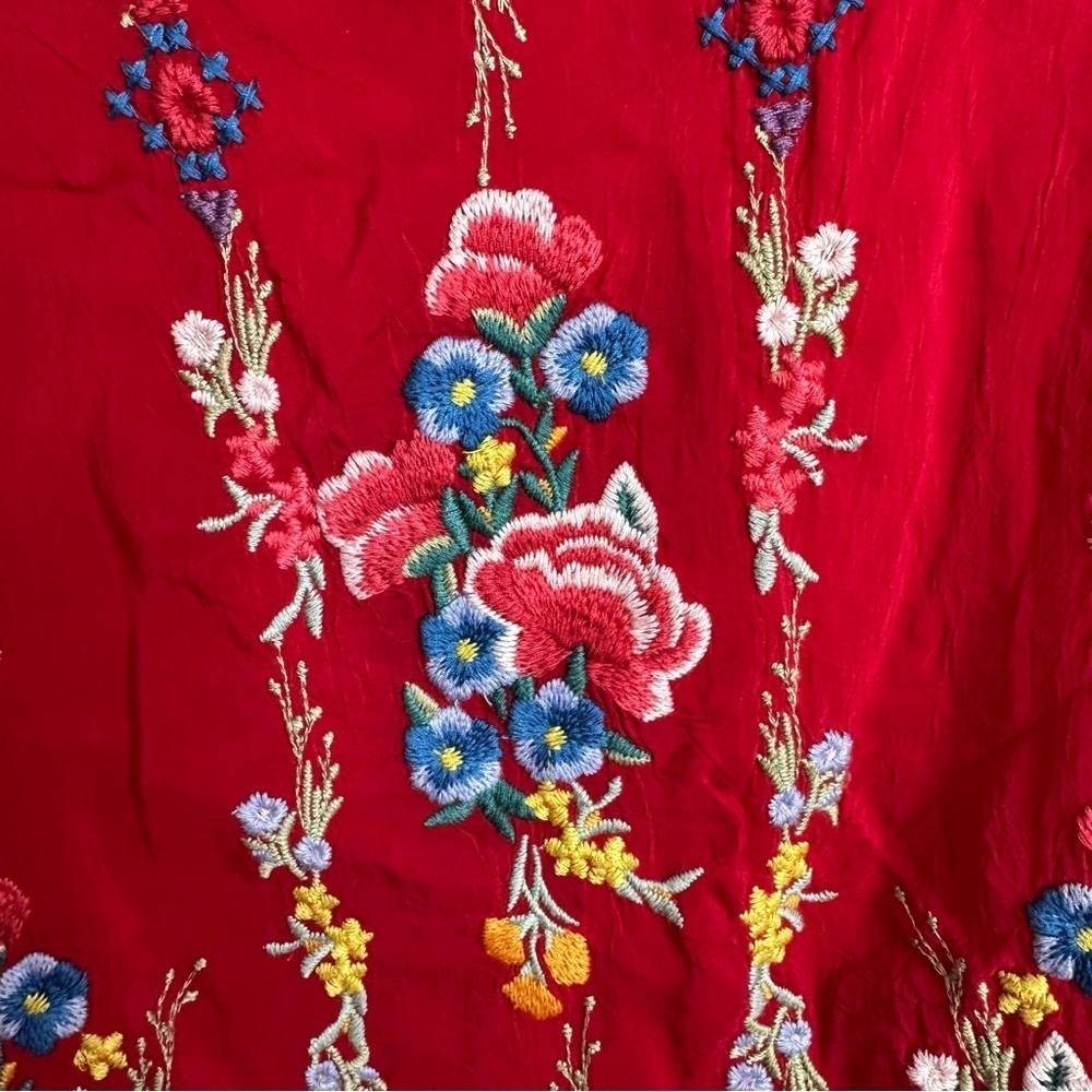 NEW JOHNNY WAS bennet tunic in fiery red Large - Picture 7 of 10